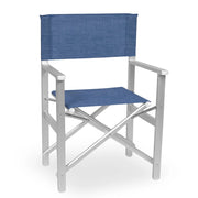 Sedia Regista Ketty in alluminio con seduta e schienale in textilene blu