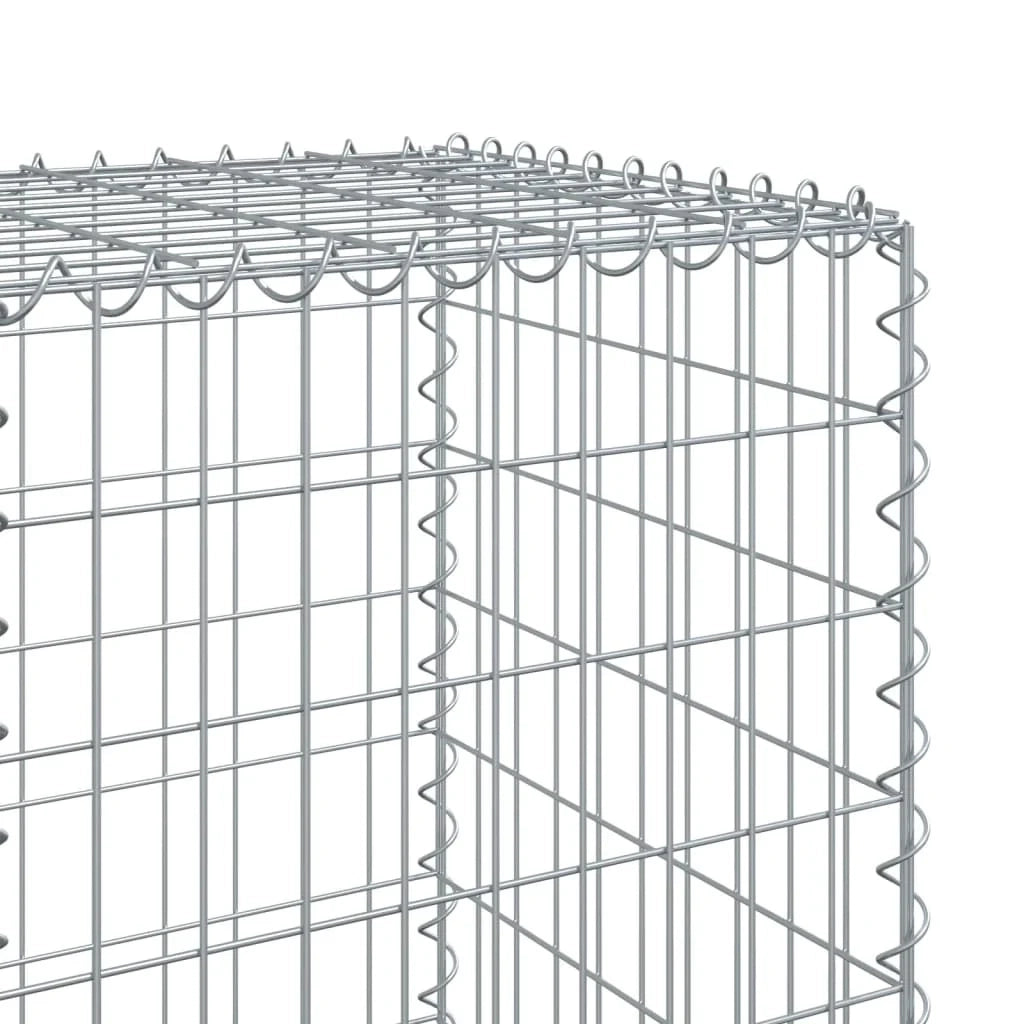 Gabbione recinto a gabbia muro di contenimento con coperchio 700 x 50 x 150 cm ferro zincato argento 02_0040194