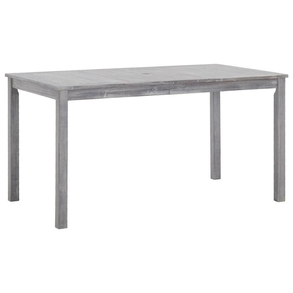 Set da Pranzo da Giardino 5 pz Grigio Legno Massello di Acacia
