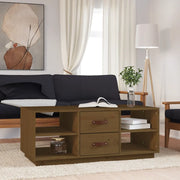 Tavolino da Salotto-Tavolino da soggiorno-Tavolo ambra 100x50x41cm in Legno Massello di Pino 131198