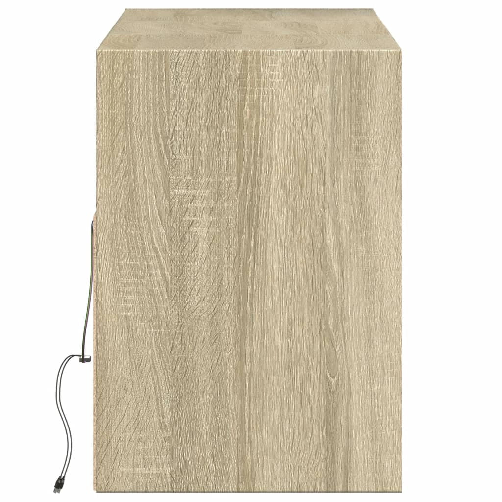 Mobile TV multimediale mensola TV credenza mobile TV sala da pranzo soggiorno camera da letto a parete con luci LED rovere Sonoma 130 x 31 x 45 cm marrone 02_0028006