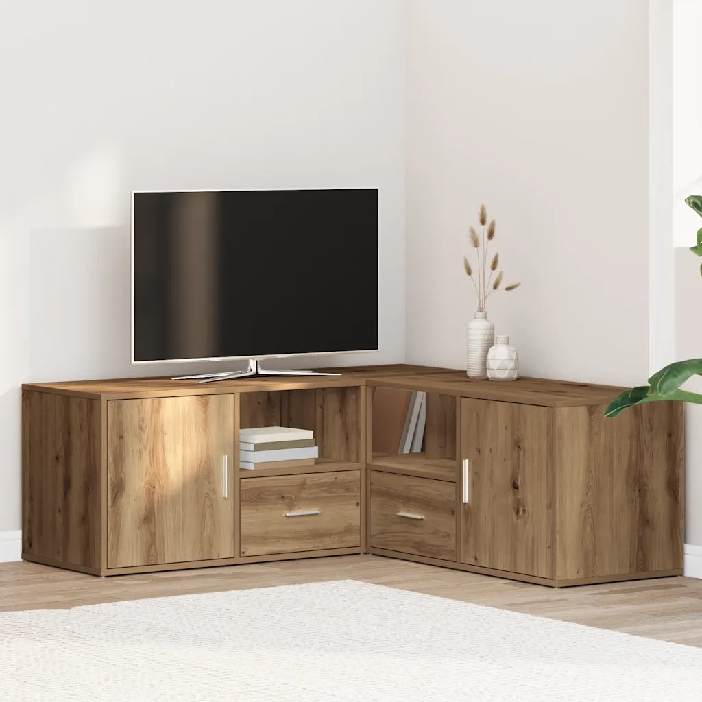 Mobile Angolare Rovere Artigianale 200x40x45 cm in Truciolato 3307836