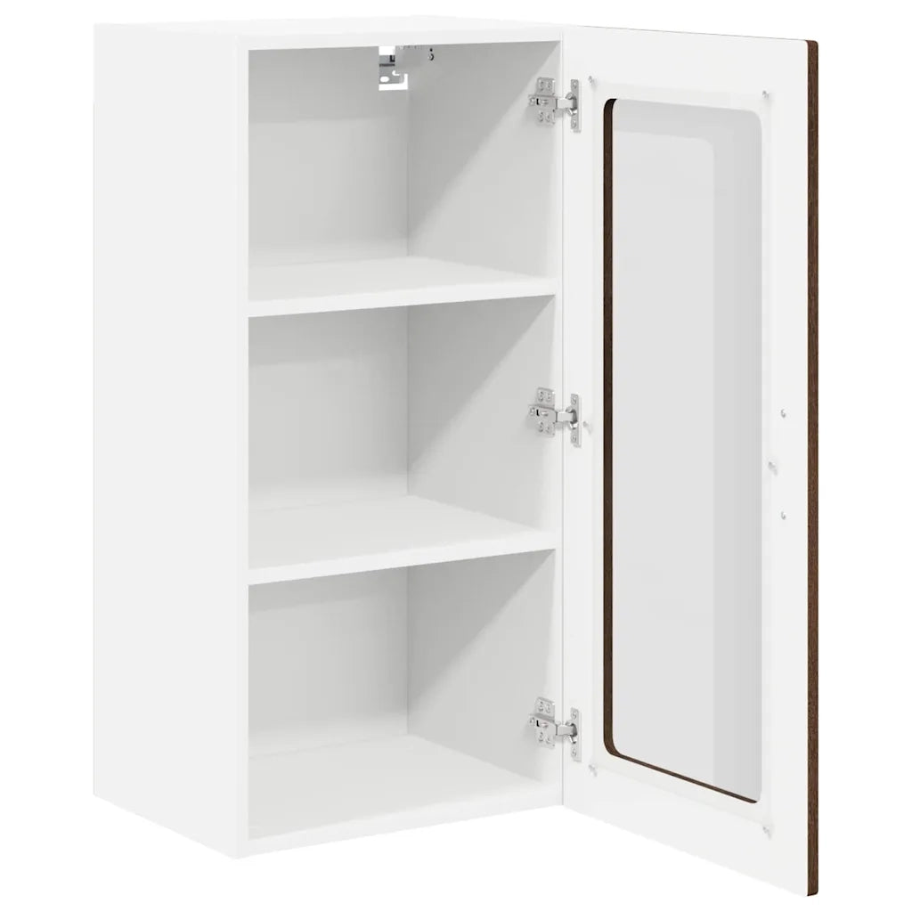 Mobile in vetro da parete LUCCA 2 pcs Rovere Marrone