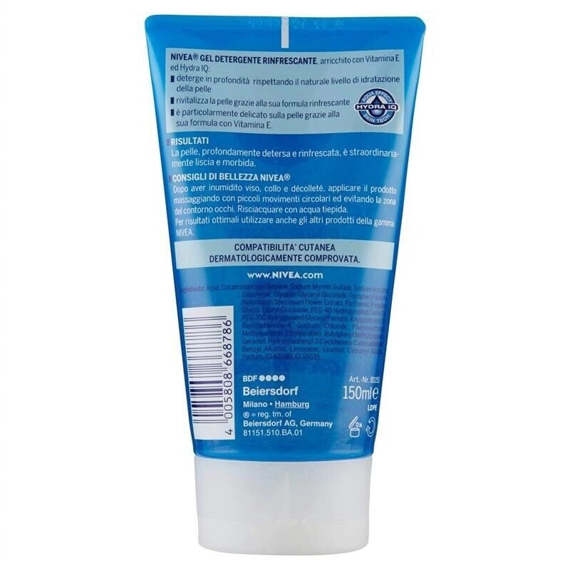 NIVEA GEL DETERGENTE RINFRESCANTE PER PELLI DA NORMALI A MISTE DA 150 ML