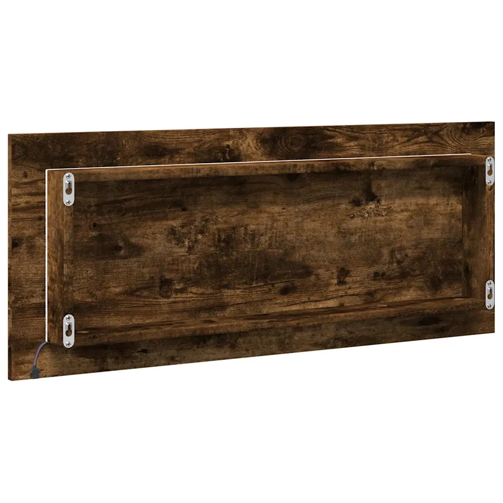 Specchio Bagno LED Rovere Fumo 100x8,5x37cm Legno Multistrato 856272