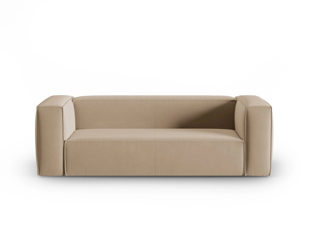 Cosmopolitan Design - Divano "Mackay" 3 posti in velluto sabbia 