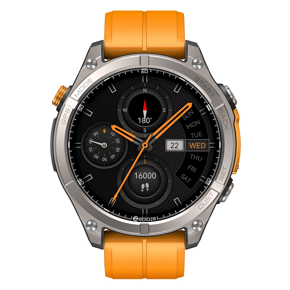 Smartwatch Orologio Intelligente HD-GPS con 6 sistemi satellitari; impermeabile 5 ATM-170 modalità sportive; monitoraggio della salute 24 ore su 24-Giallo
