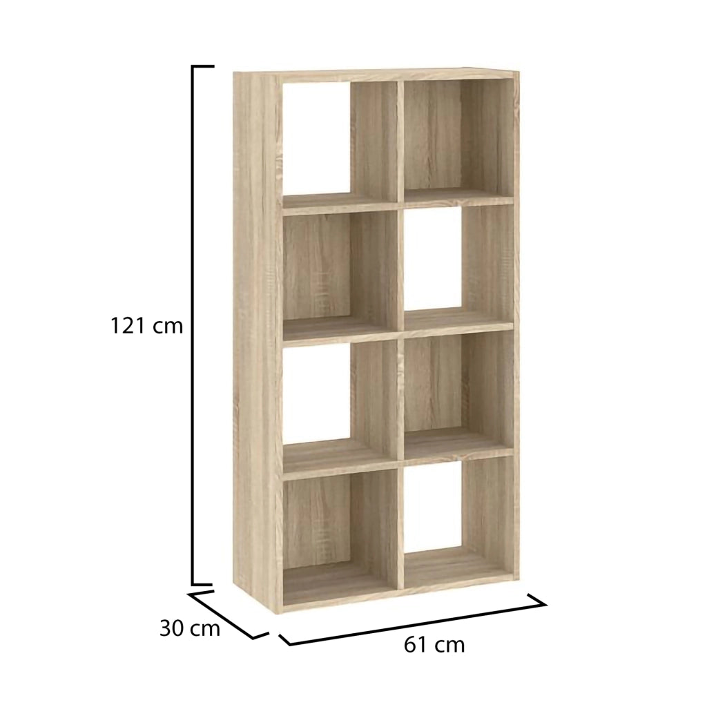 Biblioteca Lifatila, Libreria 6 Ripiani, 61x30x121h cm Marrone Rovere