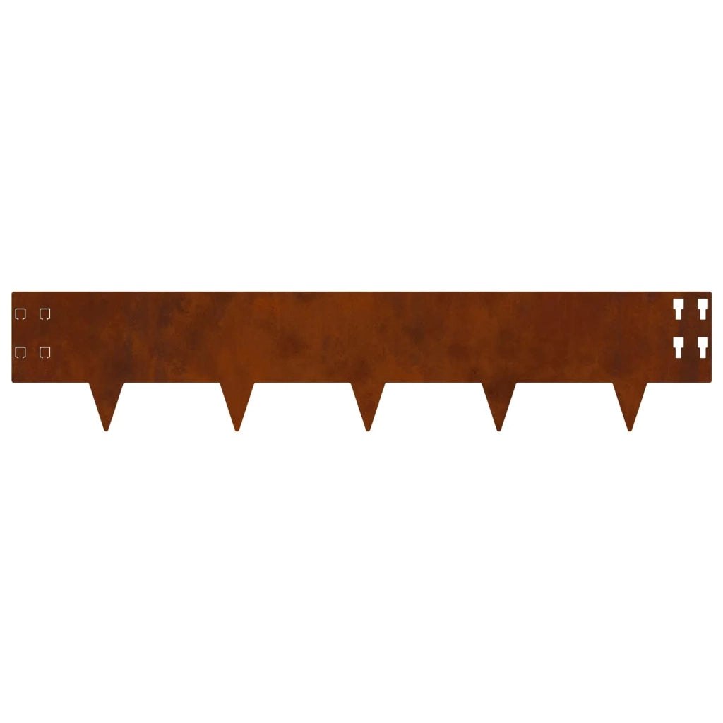 Bordura per Prato 10 pcs 100 x 20 cm Acciaio Ruggine 8008598