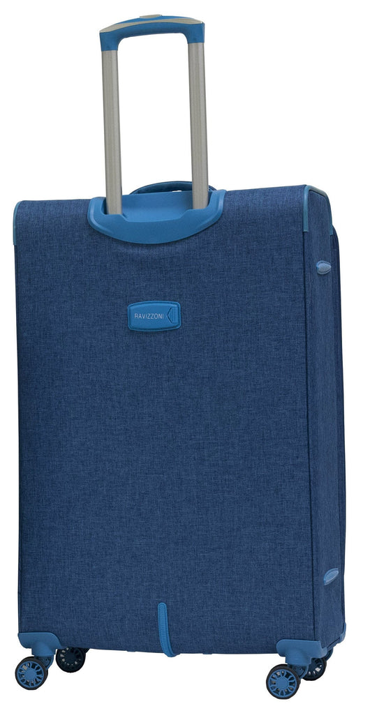 Trolley Valigia Grande Morbida in Poliestere 4 Ruote TSA Ravizzoni Nettuno Blu