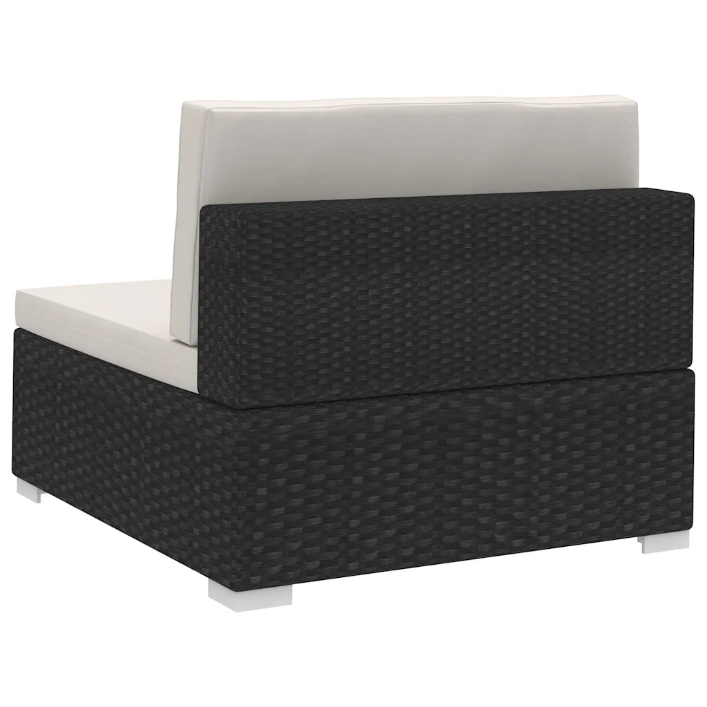 Poltrone Modulari ad Angolo con Cuscini 2 pz Polyrattan Nero 897446
