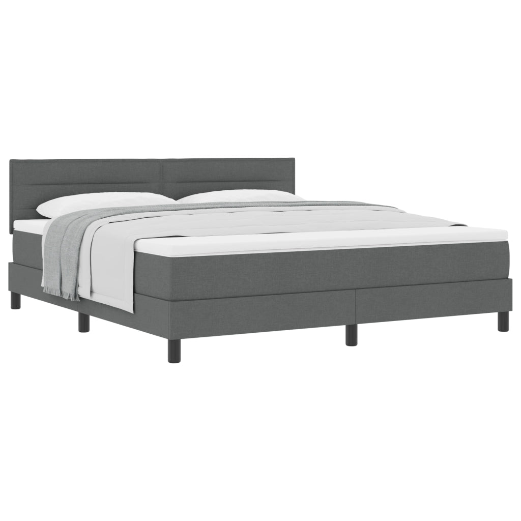 Letto Box Spring con Materasso Grigio Scuro 180x200 cm Tessuto