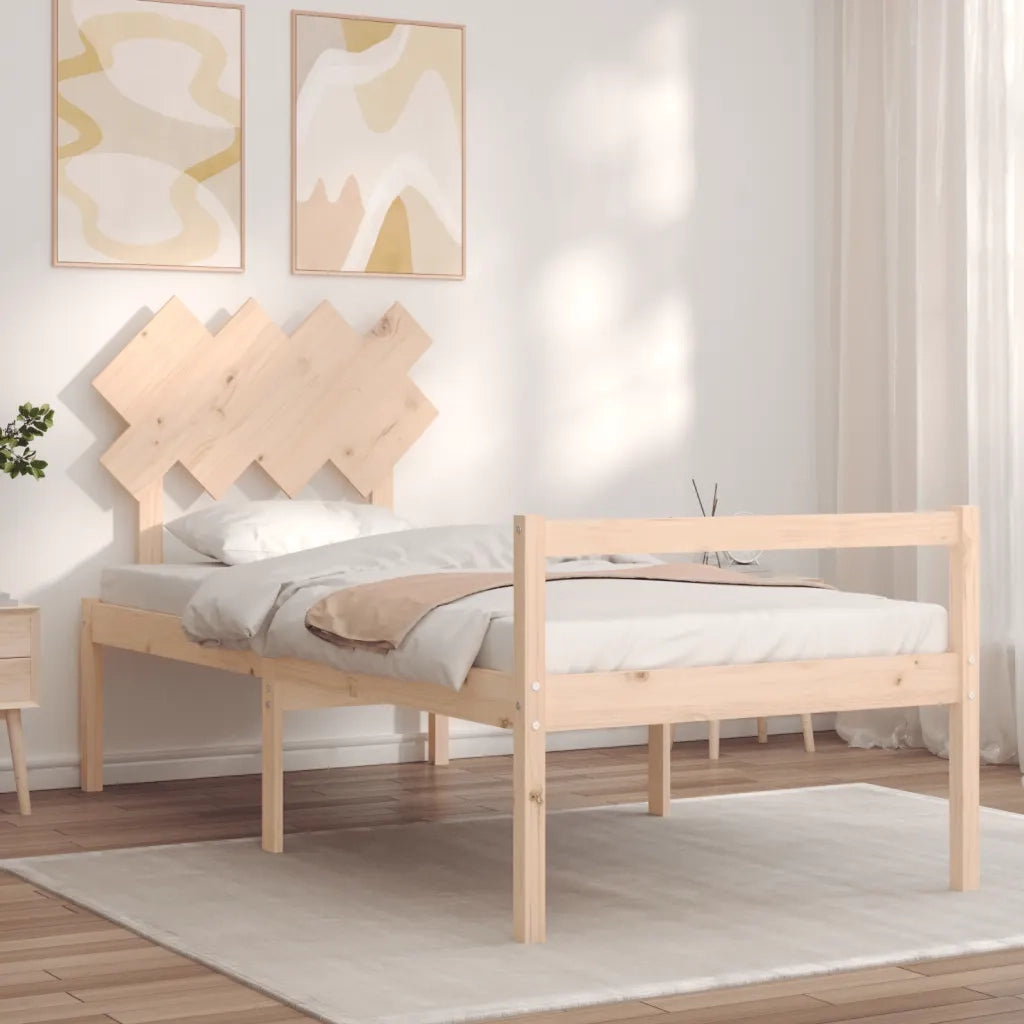 Letto per Anziani con Testiera Single in Legno Massello 3195511