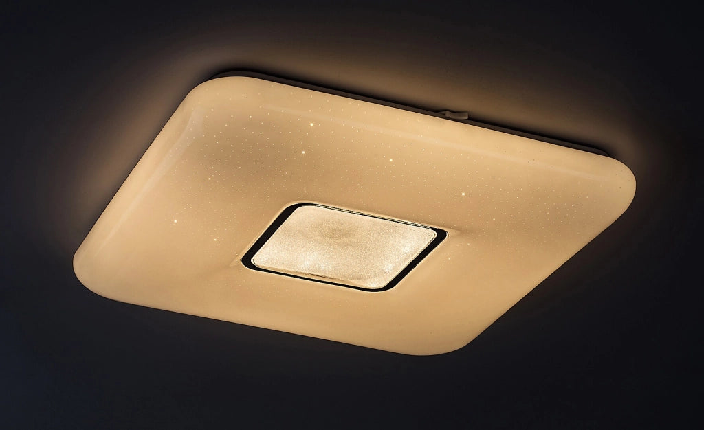 Plafoniera LED quadrata 44cm 72W telecomando cromata Rabalux