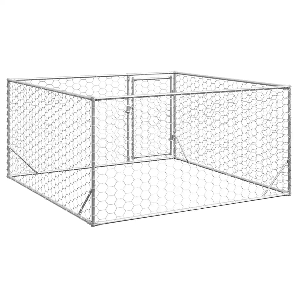 Cuccia per cani da esterno con porta 2x2x1 m in acciaio zincato 4105411