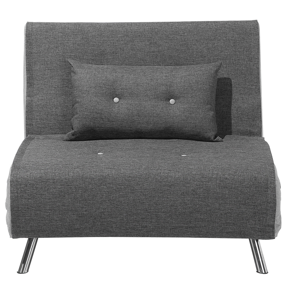 Divano letto di colore grigio tessuto imbottito poltrona letto singolo pieghevole soggiorno