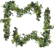 Slinger a Finto Eucalipto 180 cm - Pianta Artificiale - Slinger di Pianta Verde - Decorazione per Matrimoni - Fondale - Set a 2 pezzi - Slinger Decorativa