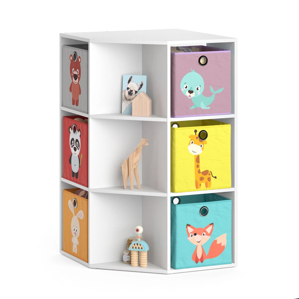 Vicco Libreria bambini Bianco 64 x 107.8 cm con 6 scatole pieghevoli opt.1