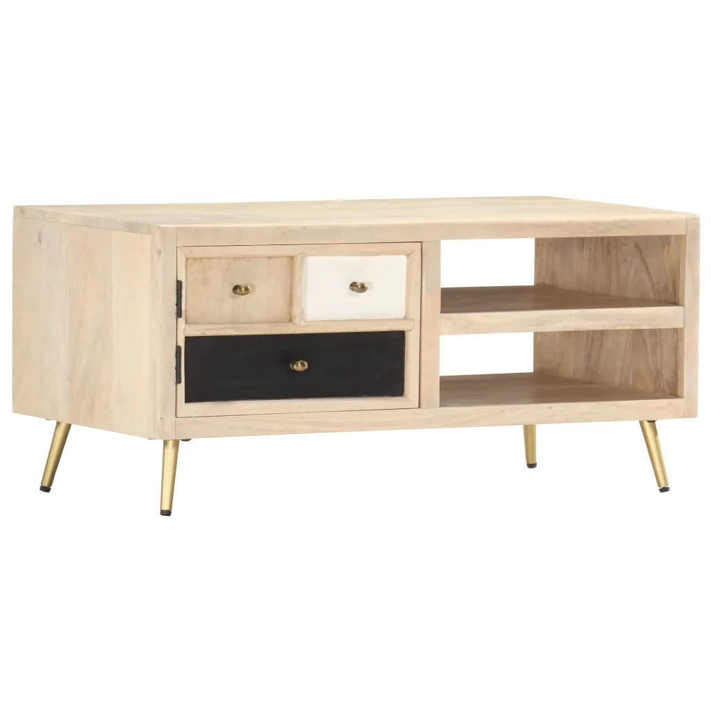 Tavolino da CaffÃ¨ 90x45x40 cm in Legno Massello di Mango  cod mxl 25536