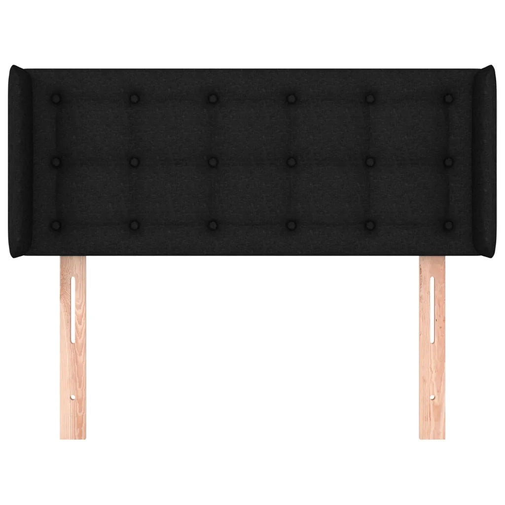 Testiera ad Orecchio Nera 93x16x78/88 cm in Tessuto