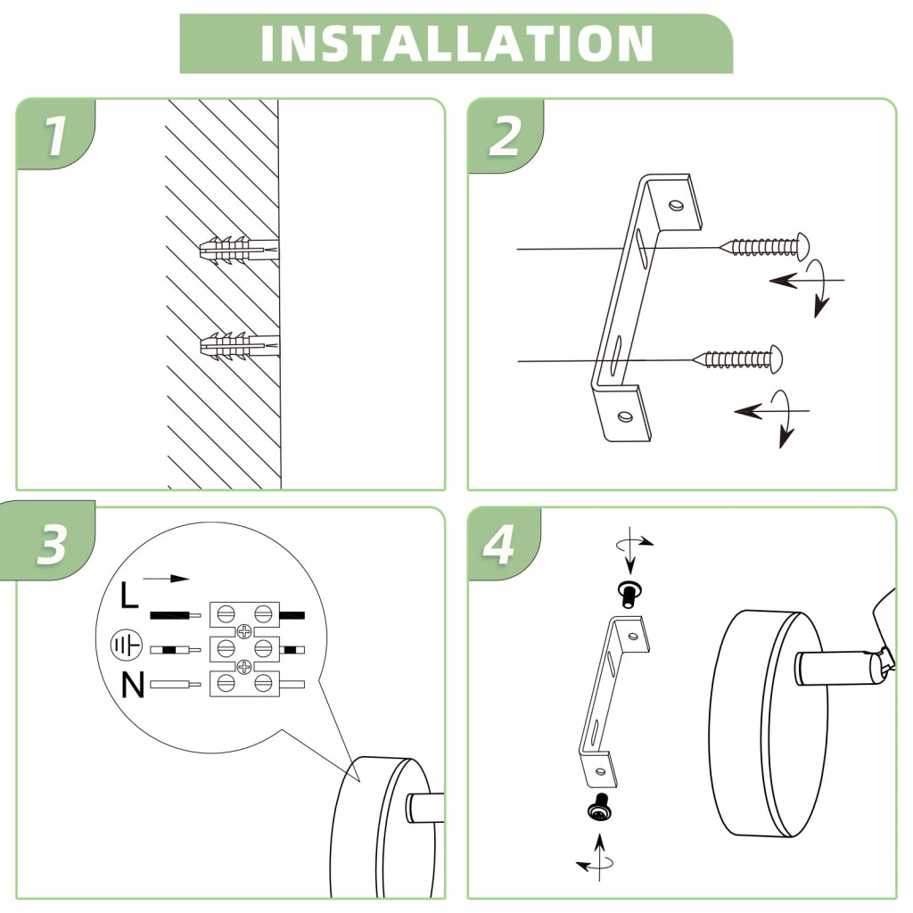 ZMH Faretto da soffitto 1 fiamma 4W orientabile a 350° Lampada da soffitto Soggiorno