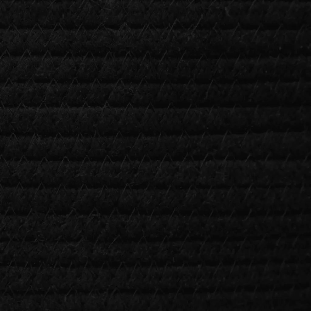 Cestino Portaoggetti con Coperchio Bianco Nero ?40x35cm Cotone CFW7178518