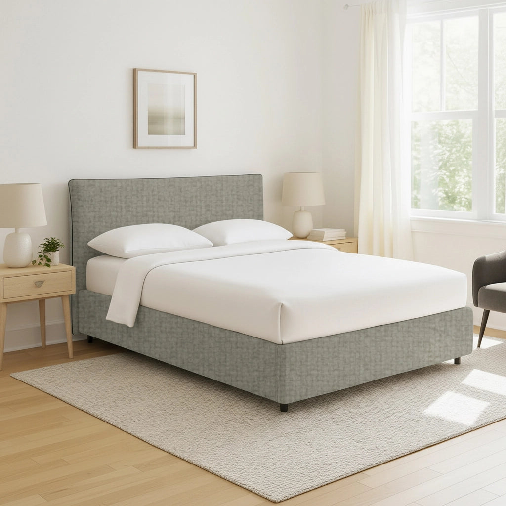 Louth, Letto Singolo Sfoderabile Made in Italy, Grigio