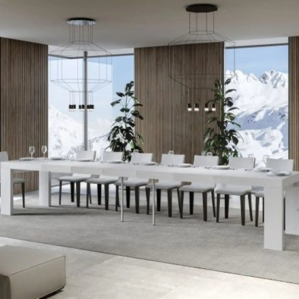Tavolo allungabile 130/390x90 cm Roxell Premium colore bianco frassino
