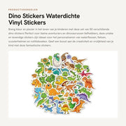 Etichette Dino 50 pezzi - Etichette acqua-resistenti - Etichette in vinile - Etichette per bambini - Etichette per bottiglie - Modelli unici