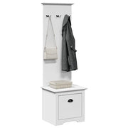 Mobiletto da Ingresso con Ganci BODO Bianco 50x40x157 cm 4016872