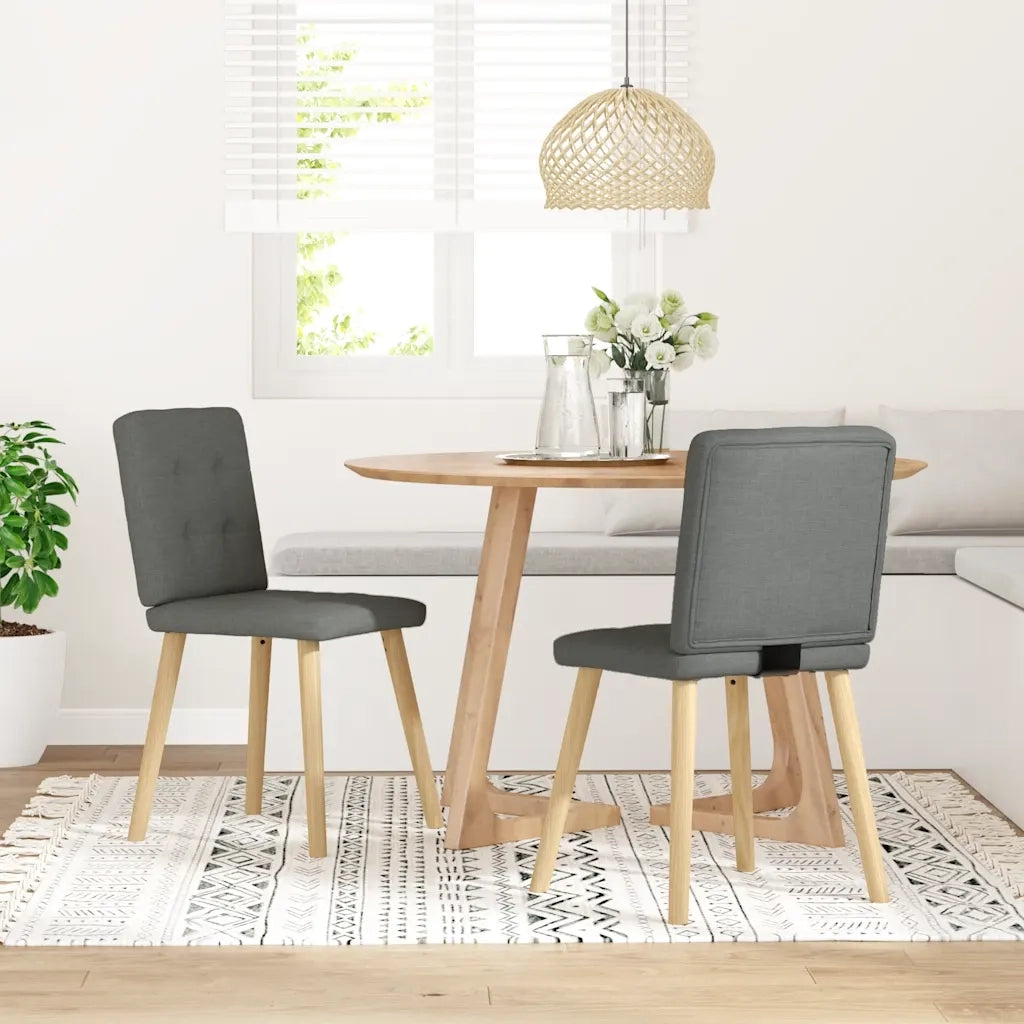 Sedie da Pranzo 2 pz Grigio Scuro in Tessuto