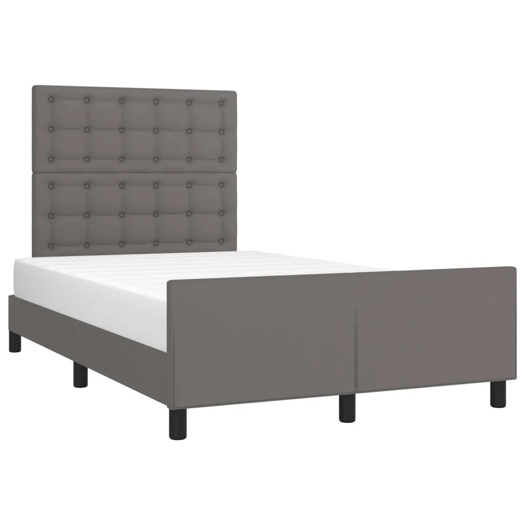 Letto matrimoniale | Letto per adulti | Giroletto con Testiera Crema 120x200 cm in Similpelle