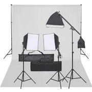 Kit per studio fotografico con illuminazione e fondale nero 02_0042408