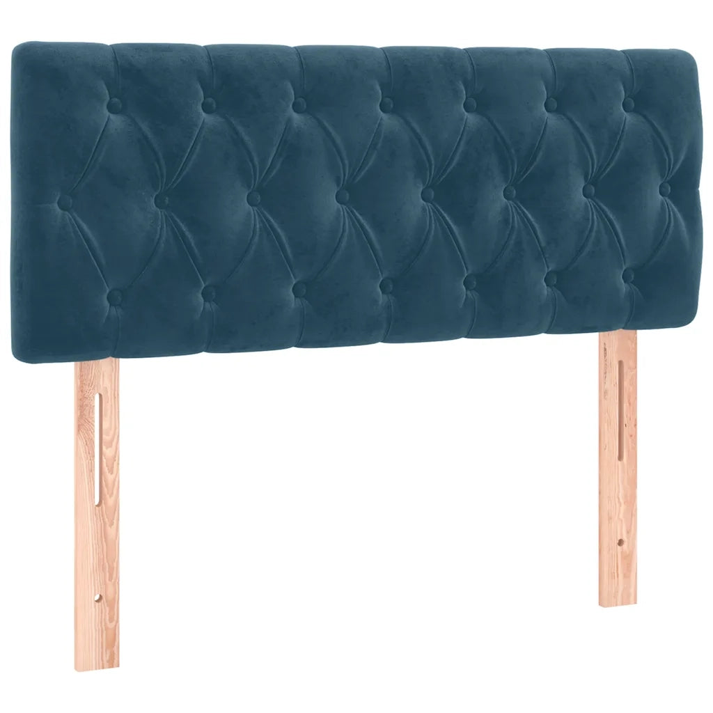 Giroletto a Molle con Materasso Blu Scuro 90x200 cm in Velluto
