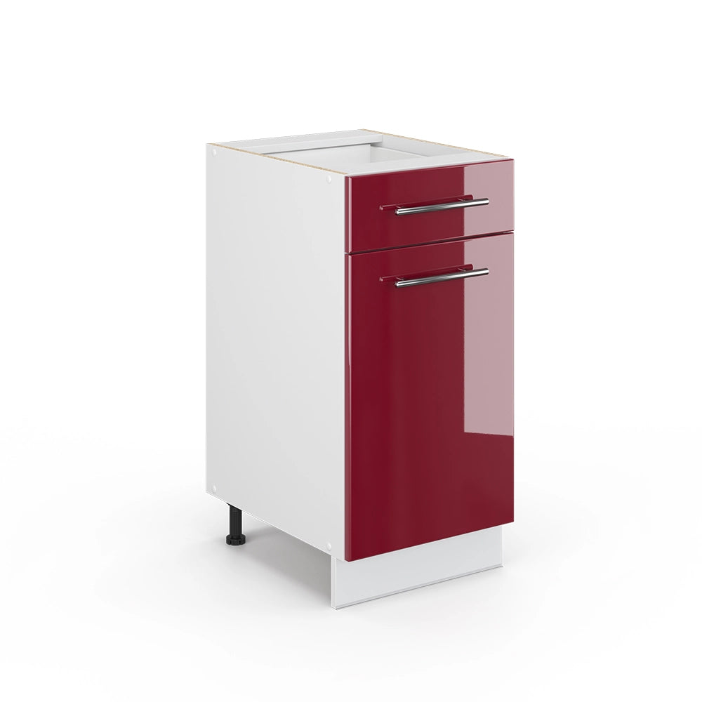 Mobiletto base per cucina Fame-Line Bordeaux lucido/Bianco 40 cm senza piano di lavoro Vicco