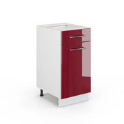 Mobiletto base per cucina Fame-Line Bordeaux lucido/Bianco 40 cm senza piano di lavoro Vicco
