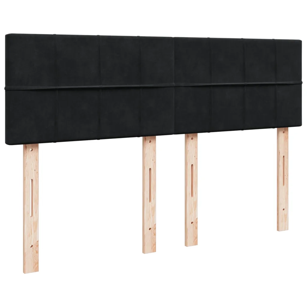 Giroletto a Molle con Materasso Nero 140x190 cm in Velluto 3286308