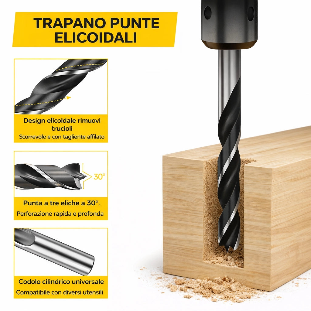 Set 16 Punte Trapano Metallo Legno Muratura 2-10 mm con Valigetta VHT02583