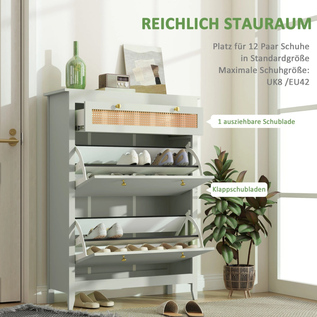 Armadio per scarpe con cassetti ¨C Zephmum ¨C Verde 88x30x120 cm