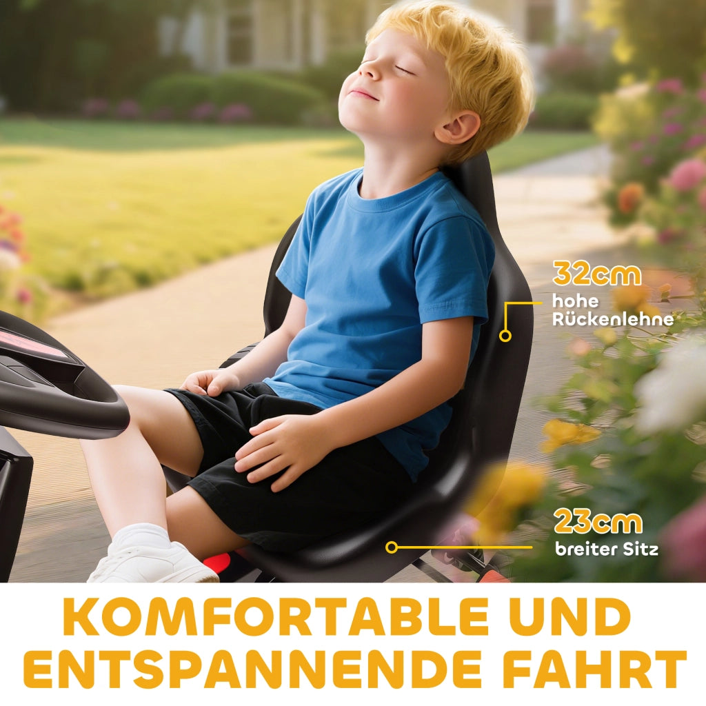 Go-Kart per Bambini con Pedali ¨C zephmum ¨C Rosso, Telaio in Metallo