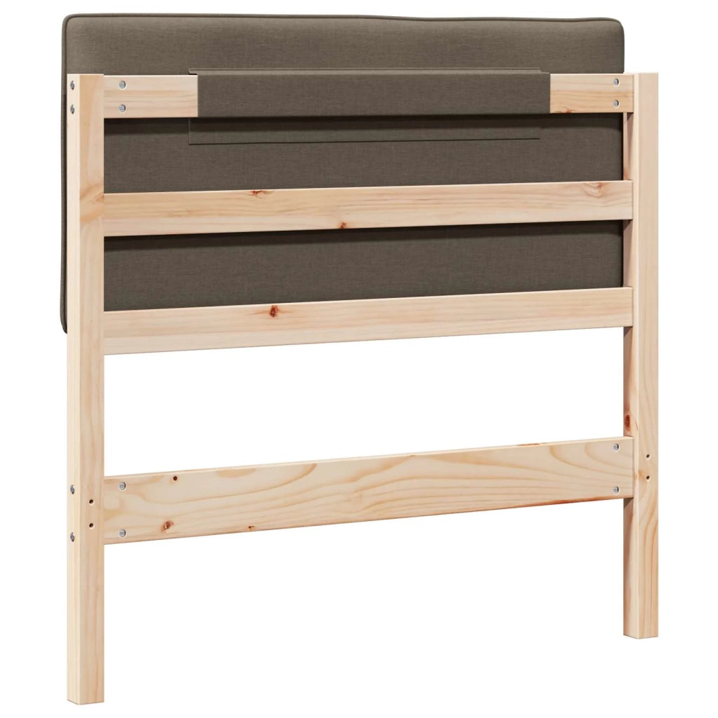 Testiera imbottita-Testiera con Cuscini-Testata Marrone e taupe 100 cm Pino massello 973064