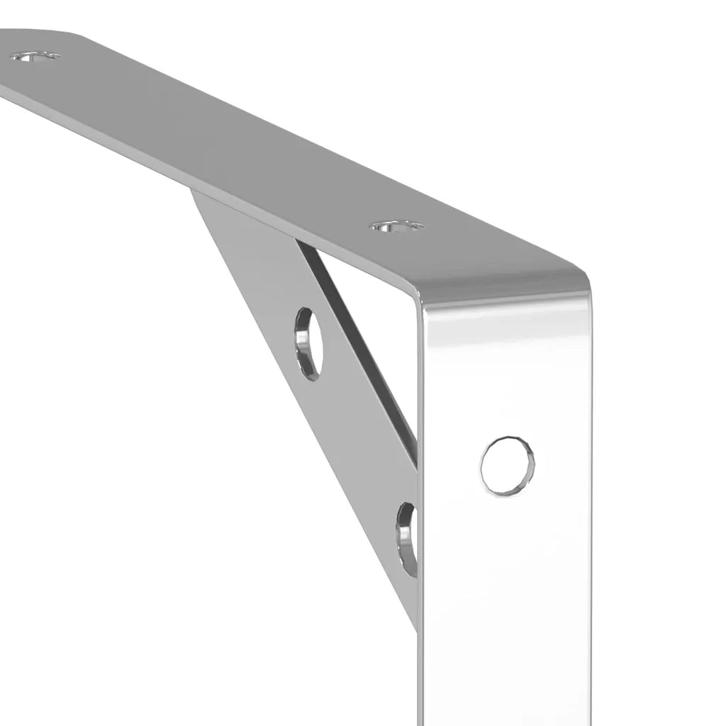 4 pz Staffe per Mensola | Ripiano | Scaffale 20x2,5x14 cm in Acciaio Inox Argento