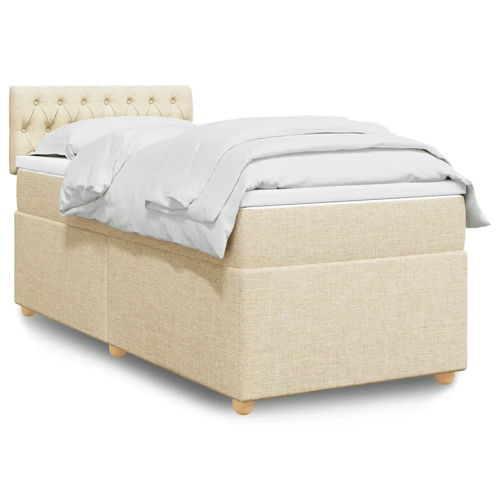 Giroletto a Molle con Materasso-Struttura Letto Crema 80x200 cm inTessuto 517715
