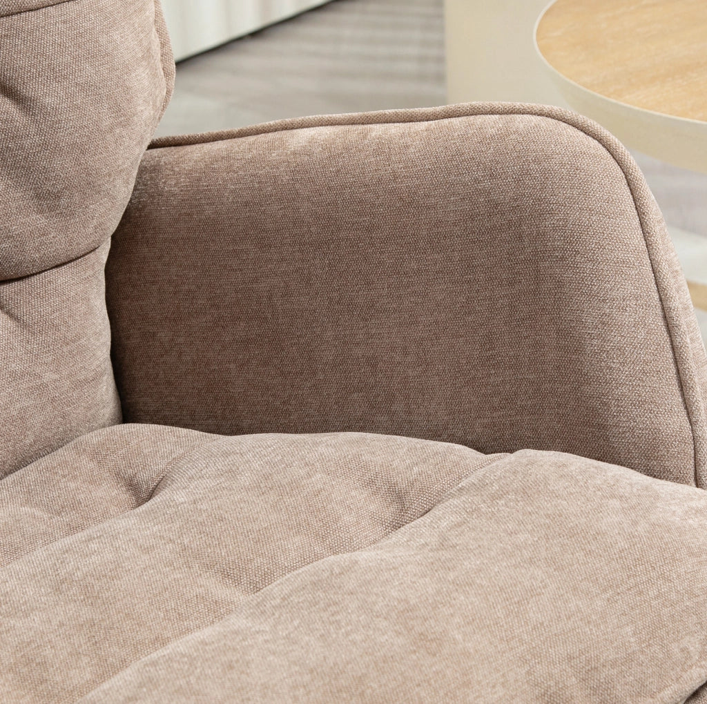 Sedia a dondolo 71x98.5x97 cm con seduta ampia e schienale ergonomico in poliestere marrone