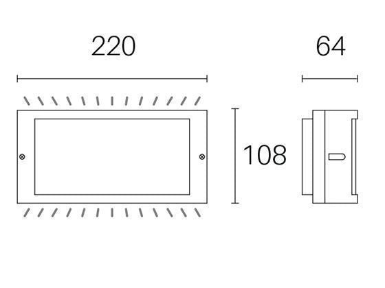 Applique 10W Led 4000K linea screen grafite