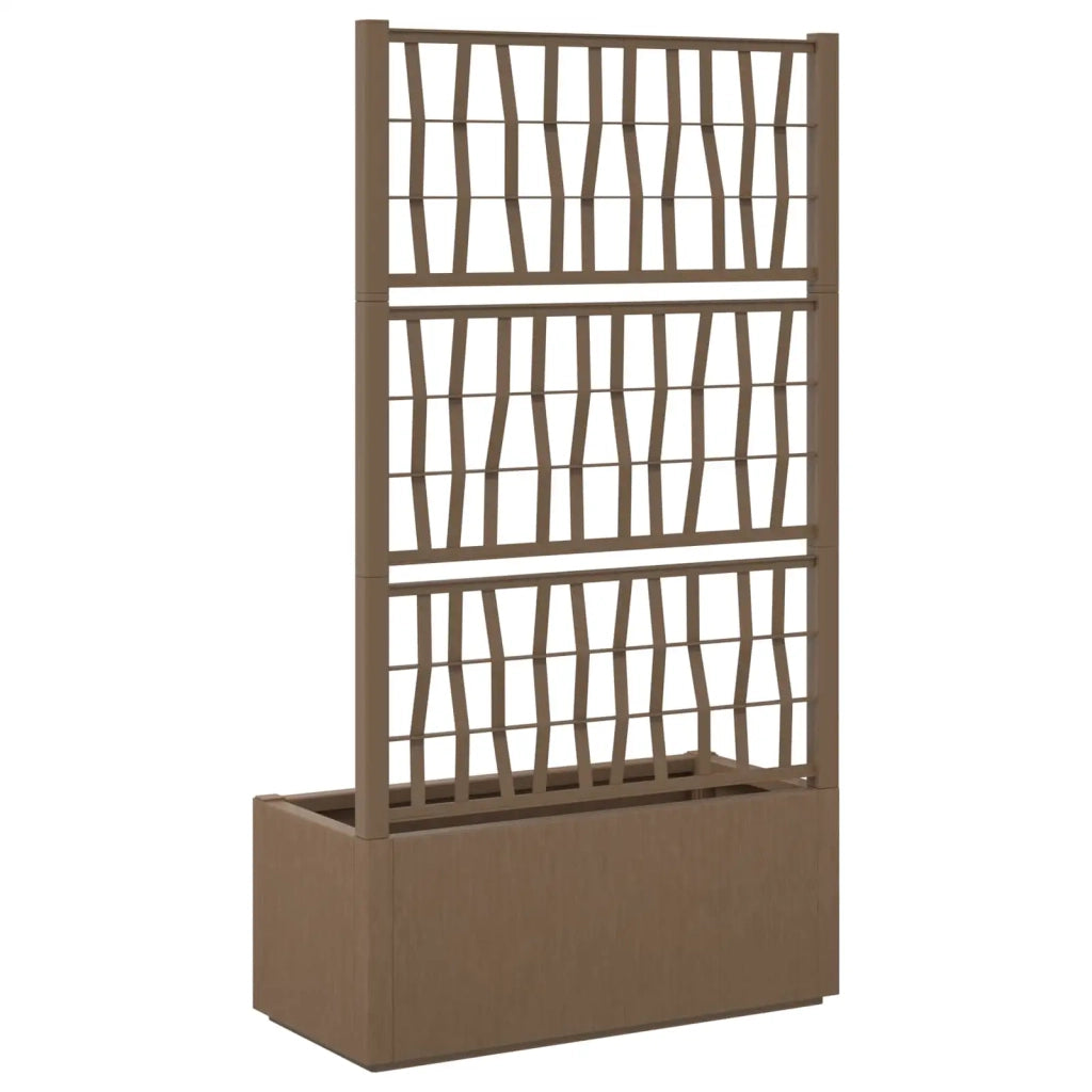 Fioriere | Cassetta per fiori | Vaso da Giardino con Trellis Marrone 80 x 36 x 140 cm PP