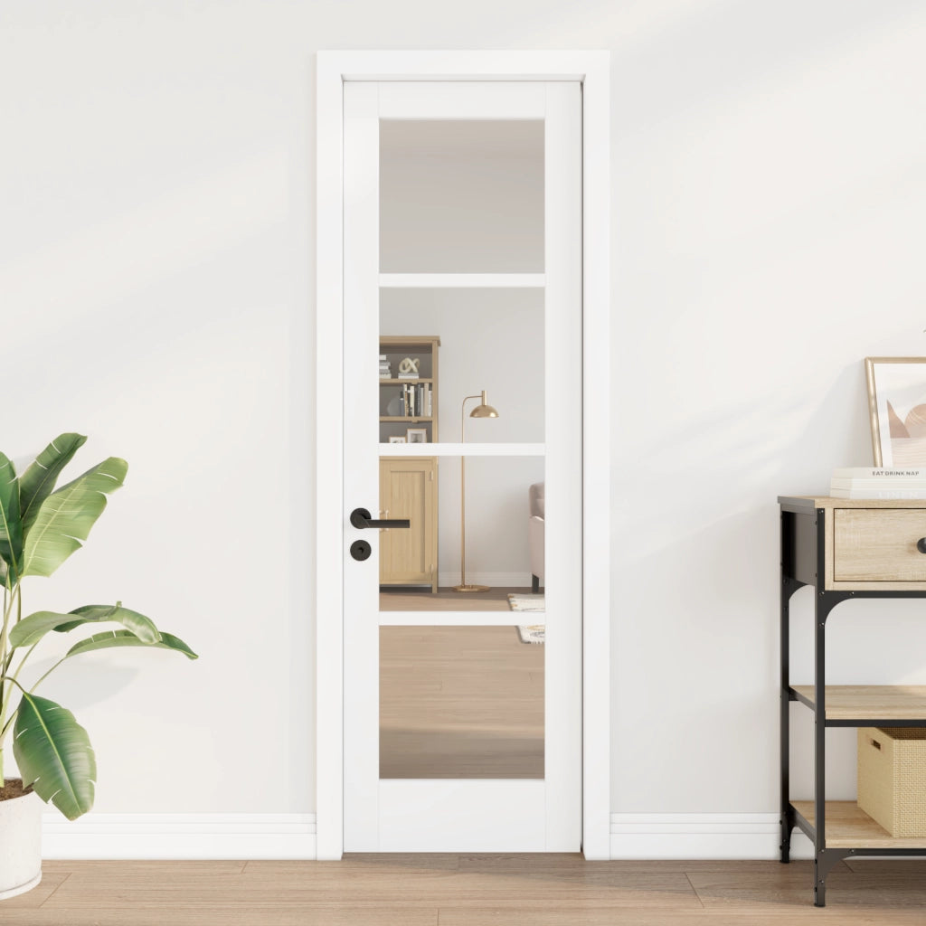 porta interna con vetro "ORKDAL" bianca 61x198,5x4 cm