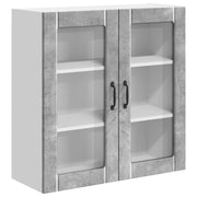 Mobile da cucina rettangolare moderno con pratico spazio contenitivo 80 x 31 x 80 cm realizzato in legno composito color grigio cemento 02_0054085