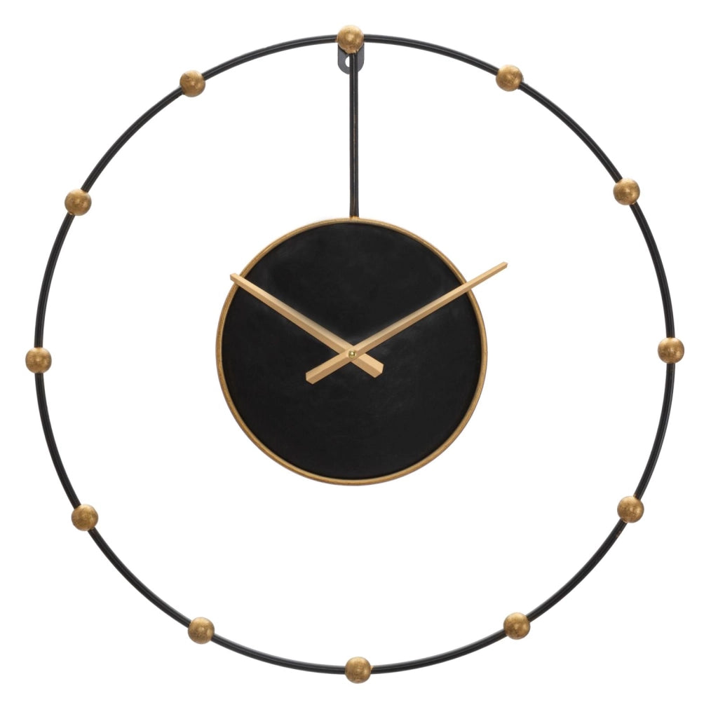 Orologio da Muro Pearl Ø61x4,5 cm in Ferro Nero