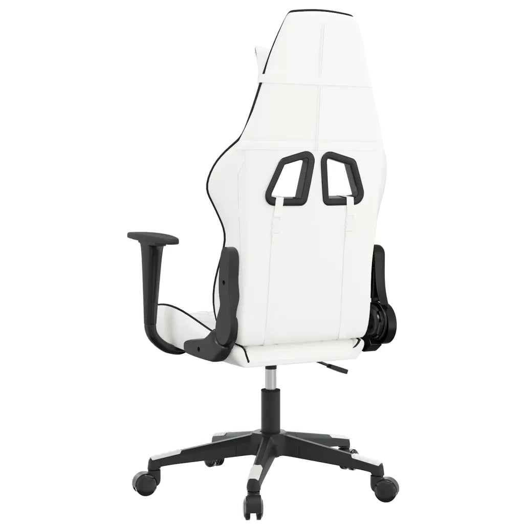 Sedia da Gaming Massaggiante Bianco e Nero in Similpelle 345520